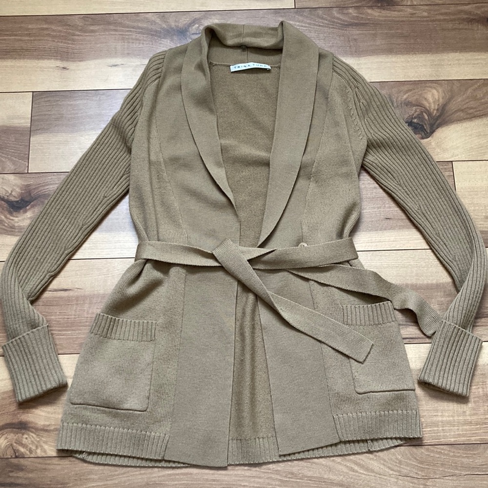 Trina Turk Merino Wool Cardigan.